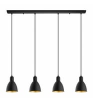 Rsylight Retro Metal Masa Üstü Rustik 4 Lü Siyah Sarkıt Avize genişlik 100 cm