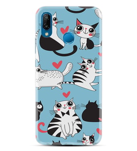 Huawei P20 Lite Mate 10 20 Lite Pro P40 Lite KılıfDesemli Silikon Kedicikler 1772