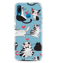 Huawei P20 Lite Mate 10 20 Lite Pro P40 Lite KılıfDesemli Silikon Kedicikler 1772