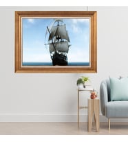 Çerçeveli Paspartulu Manzara Tablo dft405 (Gold)
