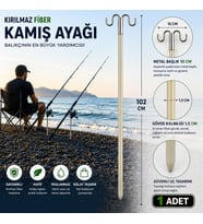 Hedyex Kırılmaz Fiber Kamış Ayağı 102 cm Çift Başlıklı Olta Tutucu 1 Adet