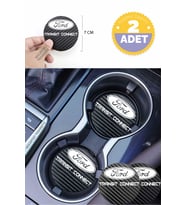 Ford Transit Connect Aracınıza Karbon Desenli Araç Bardak Altlığı Ford Transit Connect İç Mekanı İçin 7 cm Şık Tasarım 2 Adet