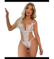 Fantezia Night Tegan Büyük Beden Fantezi Beyaz Dantelli Babydoll TG279248
