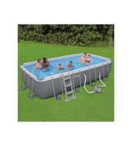 Steel Pro Max Prefabrik Aile Havuzu 5,49 m x 2,74 m x 1,22 m Örtü Merdivenli Geniş Dayanıklı Set