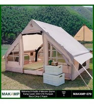 6 Kişilik 4 Mevsim 2 Kapılı Tavan Pencereli Şişme Çadır 300*210*200cm