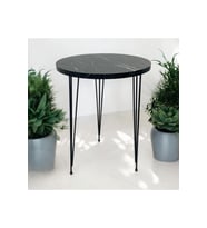 Zigon Sehpa Metal Tel Ayak -Orta Sehpa ( SİYAH MERMER )