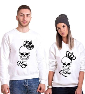 Tshirthane King Queen Kurukafa Sevgili Kombinleri Sweatshirt Kombini (Tek Ürün Fiyatıdır.)
