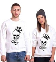 Tshirthane King Queen Kurukafa Sevgili Kombinleri Sweatshirt Kombini (Tek Ürün Fiyatıdır.)