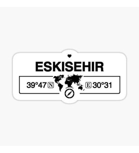 Eskişehir Gps Harita Sticker Oto Araba Yapıştırma 17CM yazı 108