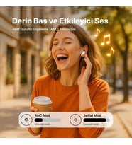 AirBeat Pro Gerçek Kablosuz TWS Bluetooth Kulaklık-2KM167 (Beyaz)