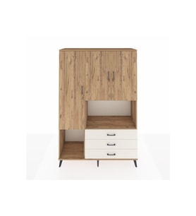 Hyperion Dolap 6 Raflı 3 Çekmeceli 3 Kapaklı 132x44x195 Çam-Çam/Aytaşı