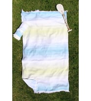 %100 Pamuk 90x160 Çizgili Plaj Havlusu (Sarı)