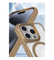 Apple İphone 15 Pro Max Kılıf Enka Magsafe Silikon Kılıf - Desert