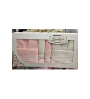Limelight Select Ekonomik Aile Bornoz Seti (6 Parça)-Krem A.Pembe