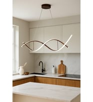 Lumora Kahverengi Modern Tasarım Beyaz Ledli Cafe - Mutfak - Salon 2 Li Led Avize