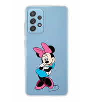 Samsung Galaxy A52  Kapak Minnie Mouse Tasarımlı Şeffaf Silikon Kılıf