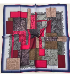 Geometrik Desen Elegante Seri Eşarp Eşarp Askısı İle Birlikte 100x100 cm Laciver