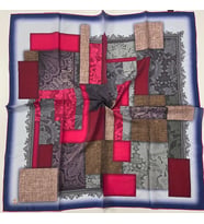 Geometrik Desen Elegante Seri Eşarp Eşarp Askısı İle Birlikte 100x100 cm Laciver