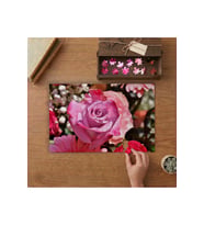 Çiçek Bahçesi - Pembe Gül Tasarımı 240 parça Ahşap Puzzle Ahşap Kutuda MP05449