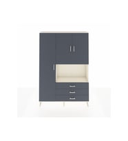 Arges Gardrop 6 Raflı 3 Çekmeceli 3 Kapaklı 132x30x195 Aytaşı-Antrasit