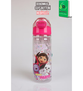 x Dekomus Lisanslı Gabby’s Dollhouse 500 Ml Tritan Matara "Dekomus Cep Defteri Hediyeli"