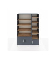 Hyperion Dolap 10 Raflı 3 Kapaklı 132x44x195 Antrasit-Antrasit/Çam