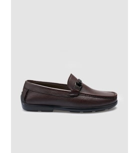 %100 Hakiki Deri Kahverengi Toka Detaylı Erkek Loafer