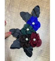 24X15 CM DERİ DETAYLI İNCİ BONCUKLU ARMA YAMA DİKİŞ HOBİ GİYİM AKSESUARI