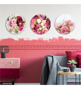 Yuvarlak 3lü Mdf Tablo