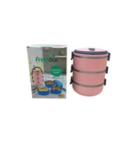 Açık Pembe 3lü Sefer Tası Saklama Kabı 1.8lt