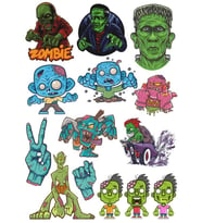Zombie Canavarlar Sticker Set-1 14 Parça Telefon, Tablet, Defter, Laptop Sticker