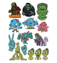 Zombie Canavarlar Sticker Set-1 14 Parça Telefon, Tablet, Defter, Laptop Sticker