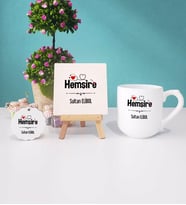 Hemşire Kupa Bardak Oval Dekoratif Taş Baskı Anahtarlık