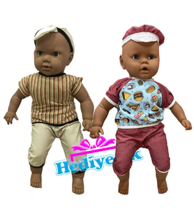 Gövdesi Dolgulu Oyun Arkadaşım siyahi Et Bebek 60 Cm
