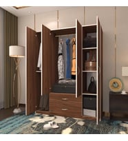 Kenzlife gardırop 4 kapılı 2 çekmeceli deligül 180*160*52 cvz XLARGE kapaklı gardolap dolap