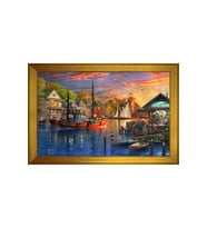 Manzara Temalı Kanvas Tablo 80 x 110 cm Gold Çerçeve