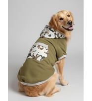 Green Safari Kapüşonlu Köpek Sweatshirt – Orta ve Büyük Irklar (Haki-A.Yesıl)