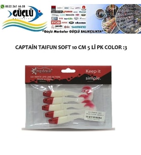 LEVREK TURNA SİLİKONU CAPTAIN TAIFUN SOFT 10 CM 5 Lİ PK RENK :3