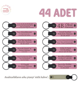 Pembe & S Kahve, Mağaza Açılışında Müşterilere, 44'lü Set, Kişiselleştirilebilir Hatıra Anahtarlık