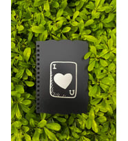Wook Book Sevgiliye Özel I Love You Yazılı Ahşap Kapaklı Siyah Tasarım Defter