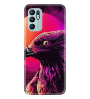 Oppo Reno 6 Kılıf Silikon Desen Özel Seri Red Eagle 1752