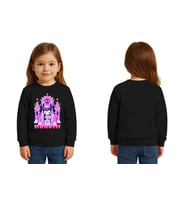 Unisex Kuromi Baskılı Çocuk Swaetshirt 3 İplik Şardonlu (Siyah)