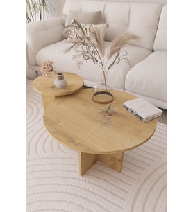 2 li Orta Sehpa Seti, İskandinav Stil, Bohem, 72 cm, 40 cm