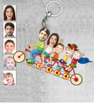 Kişiye Özel Aile Ahşap Anahtarlık-3