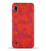 Samsung Galaxy A10 Uyumlu Lansman Kılıf Hello Kitty Tasarımlı İçi Kadife Kapak-Kırmızı (Şeffaf)