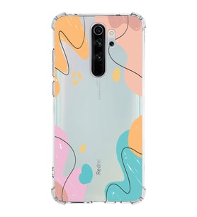 Xiaomi Redmi Note 8 Pro Köşe Korumalı Antişok Kapak Karışık Renkler Tasarımlı Şeffaf Silikon Kılıf