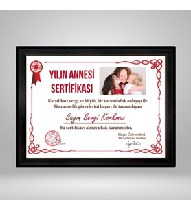 Kişiye Özel Yılın Annesi Sertifikası