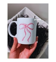 Fiyonk Kupa, Doğum Günü Hediyesi, Pembe Kupa, Pembe, Kalpli Kurdele