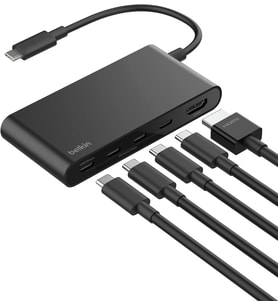 Belkin Usb-C Hub, 5 Portlu Hub, 4K Hdmi Görüntüleme, 60Hz, 100W Güç Dağıtımı, 10 Gbps Hızlı Veri Akt