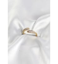 Zirkon Taşlı Gold Renk Pirinç Yüzük 5886